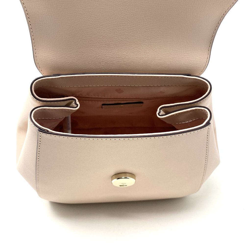 Kate Spade Adel Medium flap Leather Backpack Beige - Picture 6 of 7